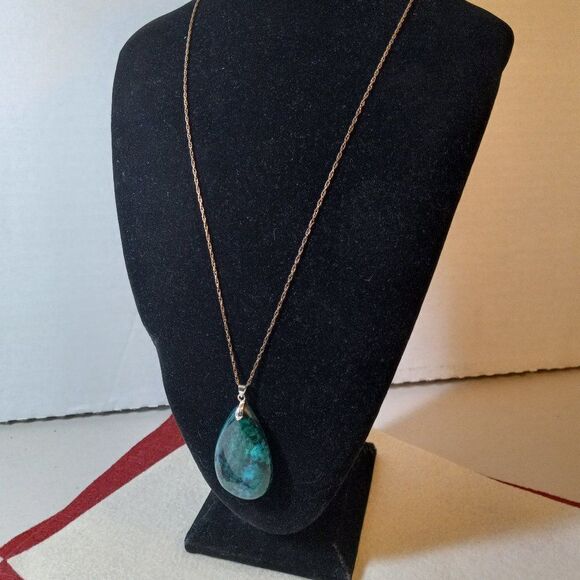 Gold Filled Necklace with Tear Drop Pendant - Picture 1 of 8